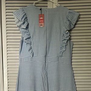 Gingham wide leg jumpsuit